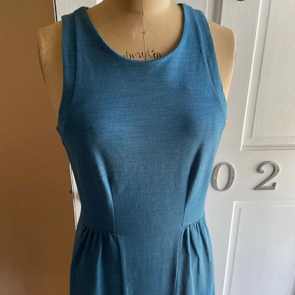 FINAL SALE! MADEWELL | keynote ponte sleeveless turquoise dress XS